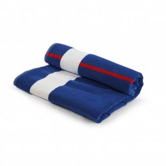 Serviette de plage personnalisable en coton RECOVER et polyester SEAQUAL - 100x160cm - roulée - BLUEPLAYA