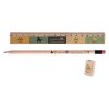 Set écriture Crayon, Taille Crayon Et Règle En Bois Certifié Publicitaire Avec Embout Gomme KIT ECO 4