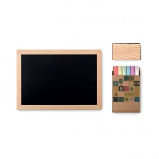 Set promotionnel tableau ardoise + craies + brosse - a plat - CHALK SET