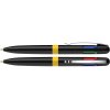Stylo Bille Personnalisable 4 Couleurs En Plastique Recyclé Noir Et Jaune TAKE4