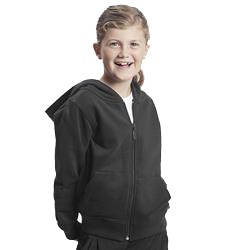 Sweatshirt Avec Zip Enfant Publicitaire à Capuche En Coton Biologique Noir HOODIE ZIP KIDS