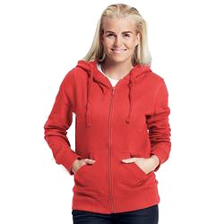 Sweatshirt Avec Zip Femme Publicitaire à Capuche En Coton Biologique Rouge HOODIE ZIP LADIES