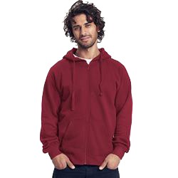 Sweatshirt Avec Zip Publicitaire Homme à Capuche En Coton Biologique Bordeaux HOODIE ZIP MEN