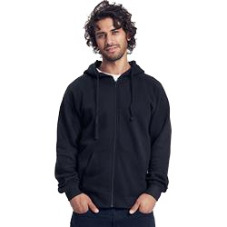 Sweatshirt Avec Zip Publicitaire Homme à Capuche En Coton Biologique Noir HOODIE ZIP MEN