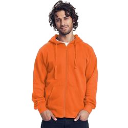 Sweatshirt Avec Zip Publicitaire Homme à Capuche En Coton Biologique Orange HOODIE ZIP MEN