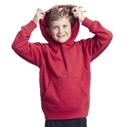 Sweatshirt Enfant Publicitaire à Capuche En Coton Biologique Rouge HOODIE KIDS