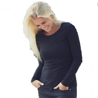 T-shirt femme à manches longues publicitaire en coton biologique - bleu marine - LONGSLEEVE LADIES