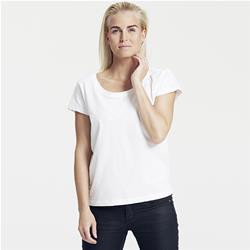 T Shirt Femme Ample Publicitaire En Coton Biologique Manches Courtes Blanc LOOSE FIT LADIES