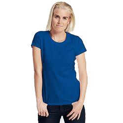 T-shirt publicitaire femme ajusté en coton biologique - manches courtes - bleu - FITTED LADIES