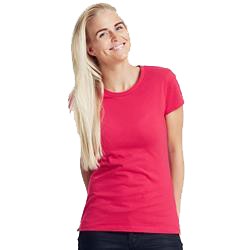 T Shirt Publicitaire Femme Ajusté En Coton Biologique Manches Courtes Rose FITTED LADIES