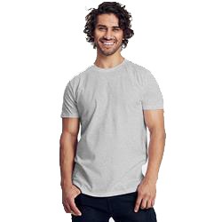 T Shirt Publicitaire Homme Ajusté En Coton Biologique Manches Courtes Gris Clair FITTED MEN