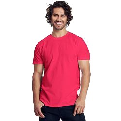 T Shirt Publicitaire Homme Ajusté En Coton Biologique Manches Courtes Rose FITTED MEN