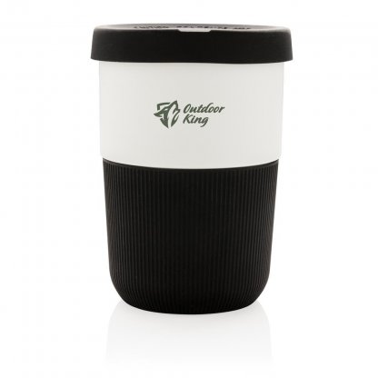 Tasse à Café Avec Couvercle En PLA Personnalisée 380ml Noir Avec Logo COFFEE TO GO