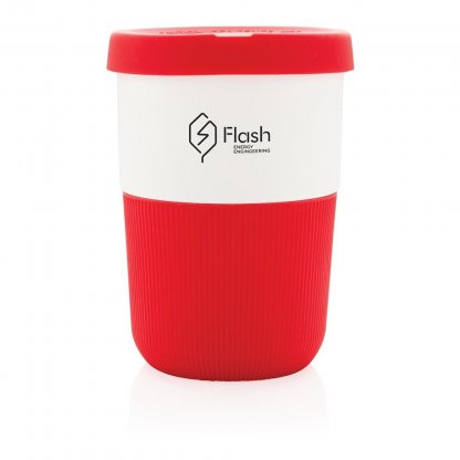 Tasse à Café Avec Couvercle En PLA Personnalisée 380ml Rouge Avec Logo COFFEE TO GO