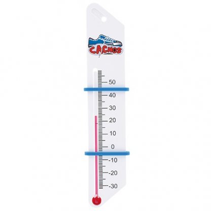 Thermomètre Publicitaire Avec Bagues En Plastique ABS Blanc Marquage Quadri