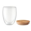 Verre Double Paroi Publicitaire 350ml Avec Couvercle TIRANA MEDIUM Verre Double Paroi Publicitaire 350ml Avec Couvercle TIRANA MEDIUM