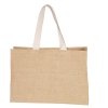 Sac Cabas En Toile De Jute Amidonnée 50x35x21cm KOLLAM Anses Coton Clair Sac Cabas En Toile De Jute Amidonnée 50x35x21cm KOLLAM Anses Coton Clair