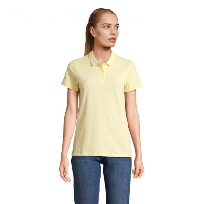 Polo Femme En Coton Bio 170g PLANET WOMEN JAune Clair