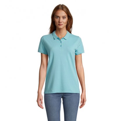 Polo Femme En Coton Bio 170g PLANET WOMEN Pool Blue