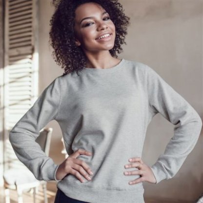 Sweatshirt En Coton Bio Et Polyester 360g ARCHIBALD Gris Porté Femme
