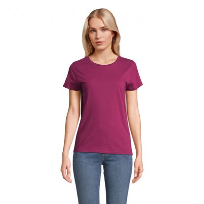 T Shirt Femme En Coton Bio 150g CRUSADER WOMEN T Shirt Violet Porté De Face
