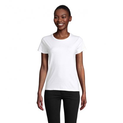 T Shirt Femme En Coton Bio 175g PIONEER WOMEN Blanc De Face