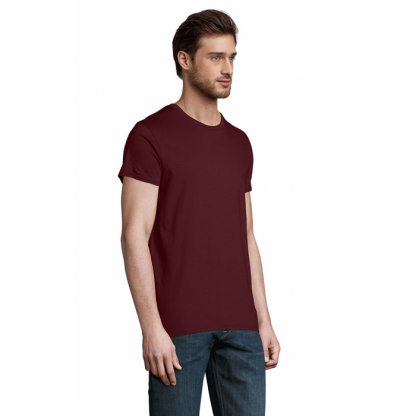 T Shirt Homme En Coton Bio 175g PIONEER MEN Bordeaux De Côté