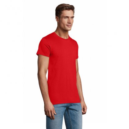 T Shirt Homme En Coton Bio 175g PIONEER MEN Rouge Vif De Côté