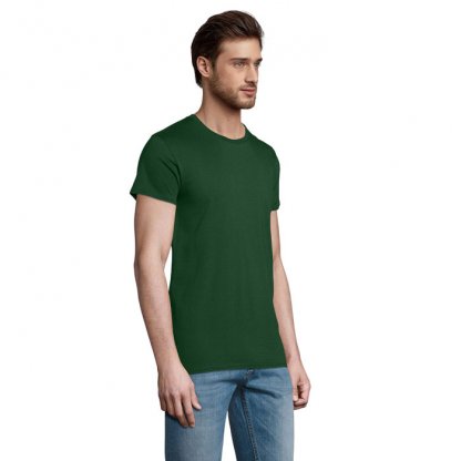 T Shirt Homme En Coton Bio 175g PIONEER MEN Vert Bouteille De Côté