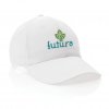 Casquette En Coton Recyclé 6 Pans 190g IMPACT Blanc Avec Broderie