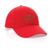 Casquette En Coton Recyclé 6 Pans 190g IMPACT Rouge Avec Broderie