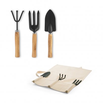 Set de 3 outils de jardin avec manche en bois - ORCHID