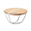 Bol à Salade En Verre Avec Couvercle Bambou SALABAM Bande Silicone