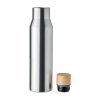 Bouteille Isotherme En Acier Inoxydable Et Bois 500ml DUDINKA Gris Métal Bouchon Anti Fuite