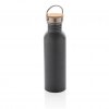 Bouteille En Acier Inoxydable Et Bambou 700ml Gris