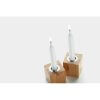 Duo De Bougies Et Supports Bambou PYRAMIDE Flamme