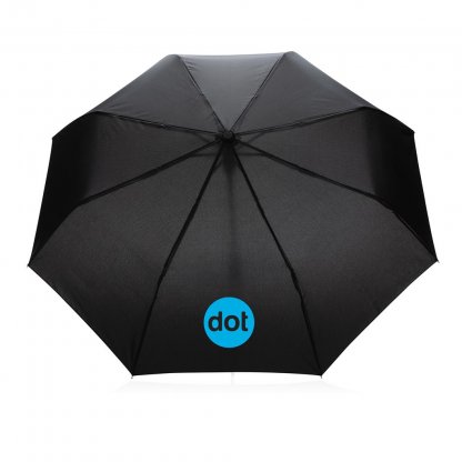 Mini Parapluie Automatique 21 Pouces En PET Recyclé Noir Logo