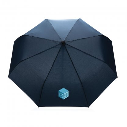 Parapluie Automatique 21 Pouces En PET Recyclé Bleu Logo