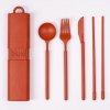 Set Couverts Réutilisables En Bioplastique BINI Terracotta