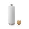Bouteille Isotherme En Acier Inoxydable Avec Bouchon En Bambou 640ml NORRE BOTTLE Blanc Ouvert
