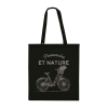 Sac Shopping En Coton Certifié 150g 36x40cm OEKO BAG Noir Avec Marquage