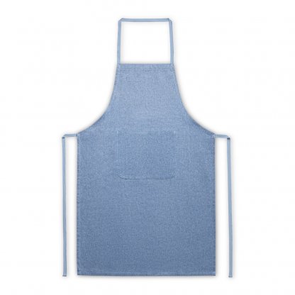Tablier En Coton Recyclé 140g ZIMBRO Bleu Ouvert
