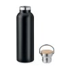 Bouteille Isotherme En Inox Et Bambou 750ml HELSINKI MED Noir Ouvert Bouteille Isotherme En Inox Et Bambou 750ml HELSINKI MED Noir Ouvert