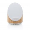 Enceinte Bluetooth Avec Chargeur Sans Fil En Bambou OVATE Vue De Face Enceinte Bluetooth Avec Chargeur Sans Fil En Bambou OVATE Vue De Face