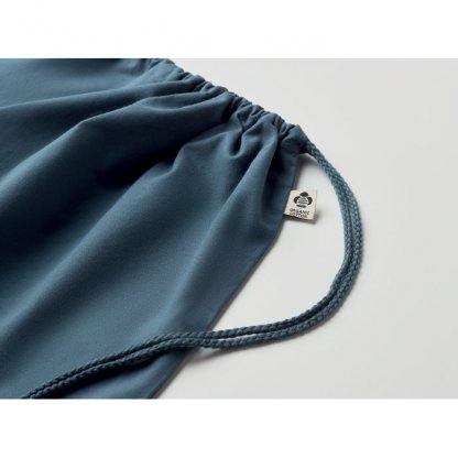 Gym Bag En Coton Biologique 140g YUKI COLOUR Bleu Logo