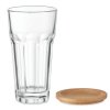 Verre Avec Couvercle En Bambou 300ml SEMPRE Verre Avec Couvercle En Bambou 300ml SEMPRE