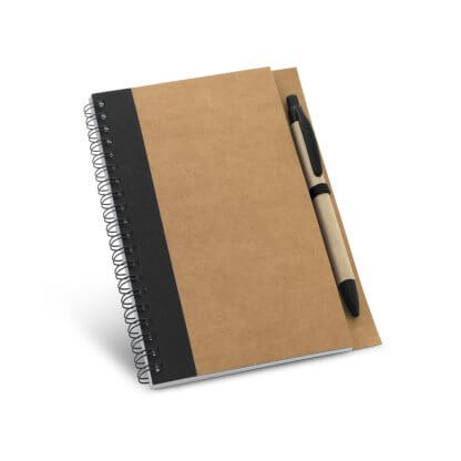 carnet a5 stylo en carton naturel spirale craft noir 416x416