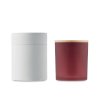 Bougie Parfumée En Verre Dépoli Et Bambou KEOPS XL Bordeaux Coffret