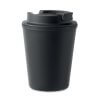 Mug Double Paroi En Plastique Recyclé 300ml TRIDUS Noir De Côté Mug Double Paroi En Plastique Recyclé 300ml TRIDUS Noir De Côté