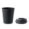 Mug Double Paroi En Plastique Recyclé 300ml TRIDUS Noir Ouvert Mug Double Paroi En Plastique Recyclé 300ml TRIDUS Noir Ouvert